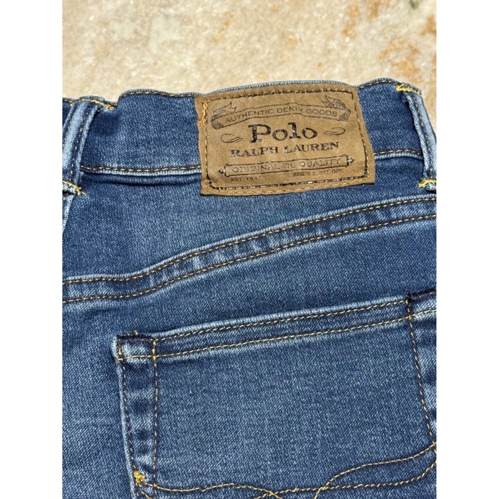 Polo Ralph Lauren Denim Shorts Kids Size 12 Blue Raw Hem Classic Preppy Casual - Picture 12 of 14